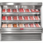 Thumbnail image #1 for Howard-McCray R-OM35E-10L-S-LED Packaged Meats Open Merchandiser, 123"W x 60"H, Self-Contained, 2 Rows of Lit Shelves, Stainless Steel