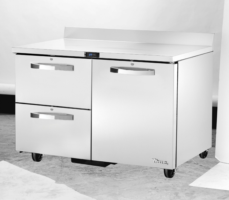 Product image #6 for True SPEC SERIES 48-Inch Two-Section Work Top Refrigerator with 1 Door and 2 Drawers, Rear-Mounted Self-Contained Refrigeration, Stainless Steel