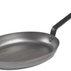 Thumbnail image #1 for JB Prince De Buyer S321 40 Carbon Steel Oval Fry Pan, 16 x 11-1/2 in, Uncoated, Riveted Offset Handle
