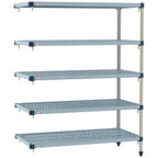 Thumbnail image #1 for Metro MetroMax Q MQ-2148G-63-A5 Add-On Polymer Shelving Unit, 21"D x 48"W x 63"H, 5-Tier, Louvered