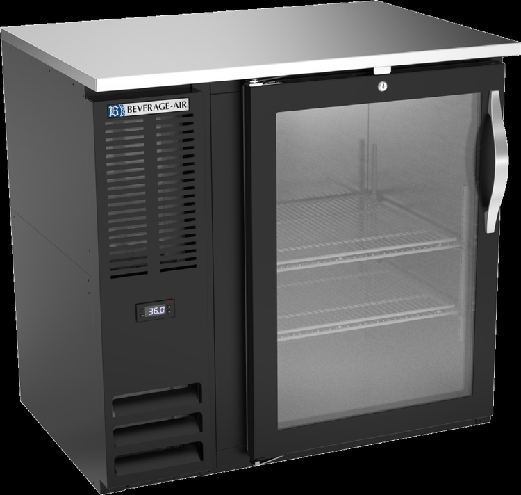 Product image #2 for Beverage-Air 36-Inch Shallow-Depth Food-Rated Back Bar Refrigerator with Glass Door