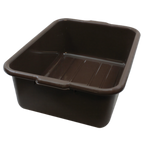 Thumbnail image #1 for TableCraft Products 1537BR Brown Polyethylene Bus Tub, 21-1/2 x 15-3/4 x 7, Pebbled Finish, Reinforced Handles Case of 12