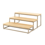 Thumbnail image #2 for Steelite International Creations Buffet 7364MW335 Rectangular Buffet Riser, Pivot, Champagne Metal, 21.875 x 7.375 x 9 in