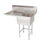 Thumbnail image #1 for Tarrison Products Ltd. TA-CDS124L-KIT 1-Compartment Stainless Steel Sink, Left Drainboard, 24 x 24 x 13 in Bowl, 51 in W, 10 in Backsplash