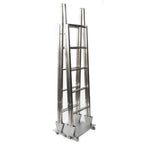 Thumbnail image #2 for Eastern Tabletop Grab n' Go AC1770BK Mobile Back Bar Display, 85"W x 19"D x 68"H, 5-Tier, Stainless Steel, 10 Black Acrylic Shelves