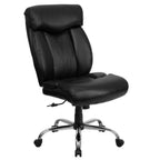 Thumbnail image #1 for Flash Furniture Hercules GO-1235-BK-LEA-GG Big & Tall Executive Swivel Office Chair, Adjustable Height, Armless, 400 lb Capacity
