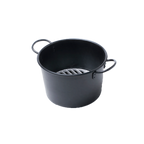 Thumbnail image #1 for Korin Inc KON-ST-101-30 Charcoal Starter Pan, 12-1/2" Diameter x 8"H, Round, 2 Handles, Cast Iron, Black