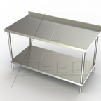 Thumbnail image #1 for AERO Manufacturing 4TSS-36108 Stainless Steel Work Table with Backsplash and Adjustable Undershelf, 108 x 36 x 37-3/4 in
