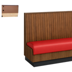 Thumbnail image #1 for ATSMFG ATS AT&S-ASWB-KR42-BB GR8 Karender Wall Booth, 42" high, Beadboard back, Upholstery and foam fitted over a computer-cut cabinet-grade plywood
