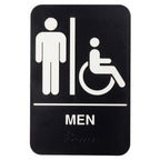Thumbnail image #1 for TableCraft Products 11674 Men/Accessible Handicap Sign, Black and White Polystyrene, 6"W x 9"H Case of 72
