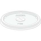 Thumbnail image #1 for Dinex DXTT58 Disposable Cup Lid with Straw Slot, 2-5/8" Diameter, Translucent