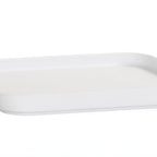 Thumbnail image #1 for Cal-Mil 24130-8-15PLATE Square Melamine Bento Sushi Box Plate, White, 8.25" x 8.25" x 1" Case of 3