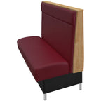 Thumbnail image #1 for Oak Street Yale YALE-7242-SGL Single Upholstered Restaurant Booth, 72"L x 42"H, Stained Oak Top and Side Cap, Finished Back