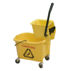 Thumbnail image #1 for Thunder Group PLWB361 Mop Bucket and Sidepress Wringer Combination, 36 qt, Plastic, Yellow