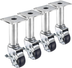 Thumbnail image #4 for Krowne Royal Series Adjustable Height Plate Caster Set of 4, Swivel with Brake, 3-Inch Grease-Resistant Wheels