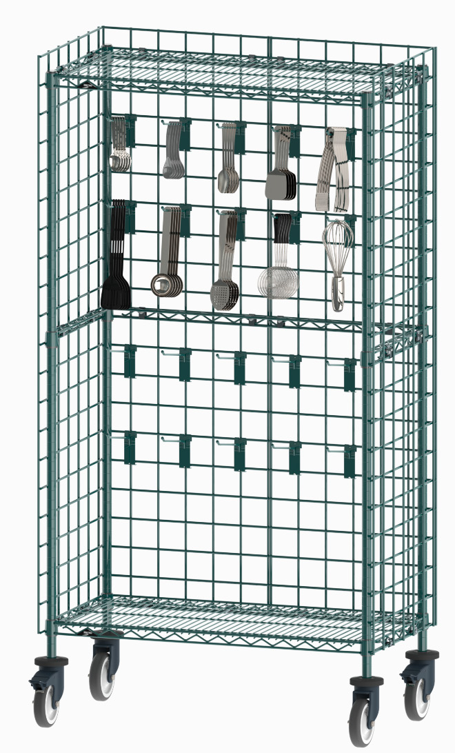 Product image #5 for Metro SmartWall Mobile Utensil Rack with 4 Wire Grids and 20 Prong Hooks