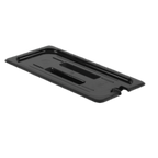 Thumbnail image #1 for Thunder Group PLPA7130CSBK 1/3 Size Slotted Food Pan Cover with Built-In Handle, Polycarbonate, Black Case of 72