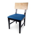 Thumbnail image #1 for JustChair Manufacturing W92118-GR3 Stackable Side Chair, Black German Beech Wood Floating Back, Grade 3 Upholstered Padded Box Seat