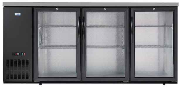 Product image #9 for Koolmore 72.8-Inch Three-Section Back Bar Refrigerator with 3 Glass Swing Doors, 18.3 Cu. Ft., Black Finish