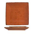 Thumbnail image #1 for International Tableware Savannah SV-6-TE Square Ceramic Plate, 6-1/4", Embossed, Speckled, Rolled Edge 1 Dozen