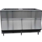 Thumbnail image #1 for MGR Equipment SPL-1450-SS Ice Bin, Approximately 1,450 lb Capacity, Stainless Steel Interior and Exterior, Bumper and Acrylic Access Doors