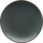 Thumbnail image #1 for International Tableware Splash™ SH-77-LN ™ 7" Round Stoneware Plate, Lunar Blue Reactive Glaze, Dark Brown Trim Case of 3 Dozen