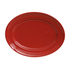 Thumbnail image #1 for Tuxton China Concentrix CQH-136 Ceramic Oval Platter, 13-3/4" x 10-1/2", Wide Rim Case of 6