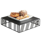 Thumbnail image #1 for Cal-Mil Portland 432-3-13 Square Buffet Riser with Removable Bread Board Top, Wire, Black, 12 x 12 x 3-1/4 in