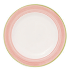 Thumbnail image #1 for Tableware Solutions USA Cosmo by Continental 55COPIN102 China Plate, 11-2/5" Round, Wide Rim, White with Pink Rim Case of 12