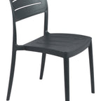 Thumbnail image #1 for Tramontina USA, Inc. 92098-007 Dark Gray UV-Resistant Fiberglass Resin Outdoor Chair with Solid Plastic Back and Seat Case of 4