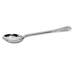 Thumbnail image #1 for Browne USA Foodservice Conventional 2764 13" Stainless Steel Slotted Serving Spoon with Grooved, Non-Insulated Handle