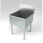 Thumbnail image #1 for AERO 4S1-1818 One-Compartment Stainless Steel Sink, 18 x 21-1/2 x 41-1/4 in, 18 x 18 x 14 in Bowl, 8-3/4 in Backsplash