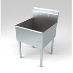 Thumbnail image #1 for AERO Manufacturing 2S1-3030 1-Compartment Stainless Steel Sink, 30 x 30 x 14 in Compartment, 8-3/4 in Backsplash, Legs