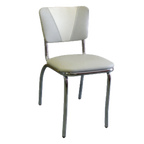 Thumbnail image #1 for ATSMFG ATS AT&S-22-VN MFG Side Chair, Upholstered Back with V Design, Upholstered Seat, Welded Chrome-Plated Tubing