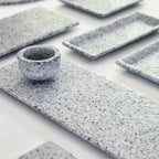 Thumbnail image #2 for G.E.T. Wonder WDR104 Rectangular Melamine Serving Tray, Terrazzo Moonstone, 9-3/5 x 6-4/5 in Case of 12
