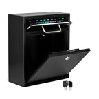 Thumbnail image #2 for Alpine Industries ADI631-05-BLK Wall-Mount Mailbox with Key Lock, Black Finish, 10.4 x 4.5 x 12 in Case of 5