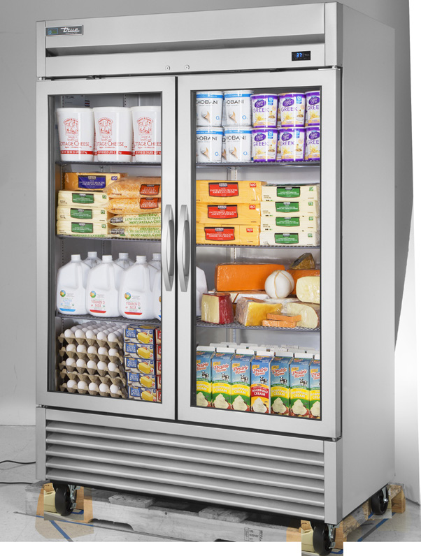 Product image #5 for True Two-Section Framed Glass Door Reach-In Refrigerator with Bottom-Mounted Self-Contained Refrigeration