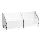 Thumbnail image #1 for Atlas Metal CSG-3F Single-Sided Full-Service Sneeze Guard, 49-7/8"W, Tempered Glass Front & Top, Stainless Steel Frame