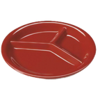 Thumbnail image #1 for G.E.T. Red Sensation CP-10-RSP 3-Compartment Melamine Plate, 10-1/4" Round, Red 1 Dozen