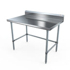 Thumbnail image #1 for NBR Equipment TG-3024R5-X Stainless Steel Work Table, 30"W x 24"D, 18-Gauge 430 Stainless Steel Top, 5" Backsplash, Galvanized Base