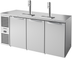 Thumbnail image #5 for True 72-Inch Three-Section Refrigerated Draft Bar Cooler with 2 Beer Towers and Stainless Steel Countertop