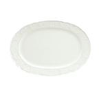 Thumbnail image #1 for Libbey Schonwald, Marquis 9062029 Porcelain Oval Platter, 11-1/2 x 8-1/4 in, Embossed Rim