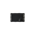 Thumbnail image #1 for CAC China Japanese Style 666-77-BLK Rectangular Ceramic 2-Compartment Plate, 8", Black Case of 2 Dozen