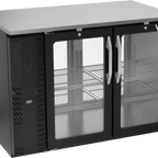 Thumbnail image #1 for Victory Refrigeration VBBN48HC-FG-PT-B Pass-Thru Back Bar Refrigerator, 48"W, 4 Glass Doors, Black Exterior, Stainless Steel Top
