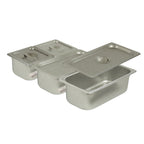 Thumbnail image #1 for Gold Medal Products 8080-05 Steamer Pan & Lid Kit, (2) 1/3 x 6 Pans, (2) 1/6 x 4 Pans, Solid Lids & Crossbars
