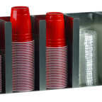 Thumbnail image #2 for Steril-Sil Company LID-305 5-Compartment Stainless Steel Cup & Lid Holder, Countertop or Wall Mount, Holds Cups and Lids up to 4-7/8" Diameter
