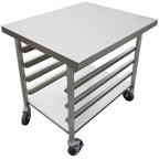 Thumbnail image #1 for IMC/Teddy SMTS-3036 Stainless Steel Slicer Stand with Tray Slides, Undershelf and 4 Casters, 30"D x 36"W x 34"H