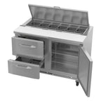 Thumbnail image #2 for Victory Refrigeration UltraSpec™ VSPD48HC-12-2 Two-Section Sandwich Prep Table, 48"W, 1 Door, 2 Drawers, Self-Contained