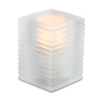 Thumbnail image #1 for Sterno Classic Elegance 80144 Square Glass Candle Lamp, Frost Finish, Horizontal Ribbed, 4" H