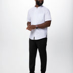 Thumbnail image #1 for Chef Works CBZ04-WHT-4XL White Chef Coat, 4XL, Raglan Short Sleeve, Center Zipper, Thermometer Pockets